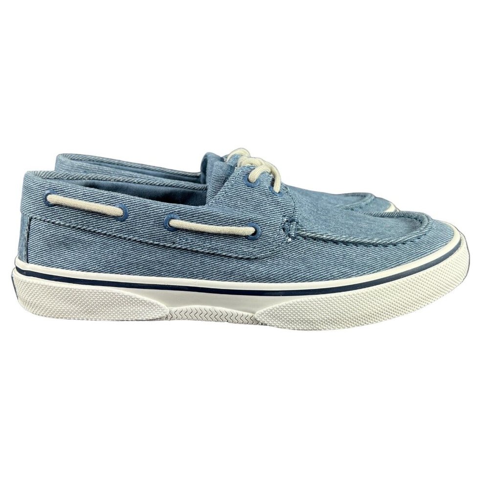 Sperry Top-Sider Halyard 2-Eye Twill Blue Boat Shoes STS25075 Men's Size 8 - 9 *